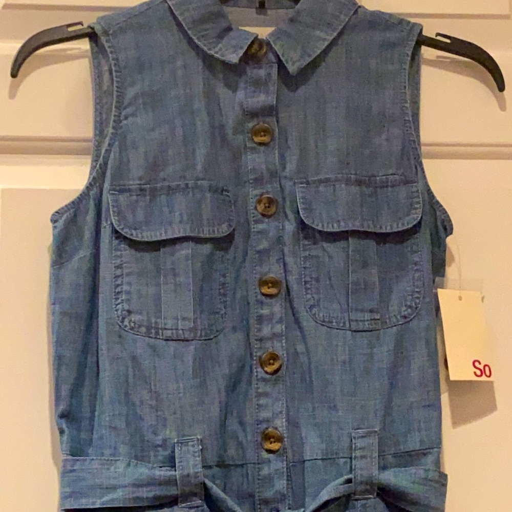 SO Sleeveless Belted Romper - Picture 4 of 12